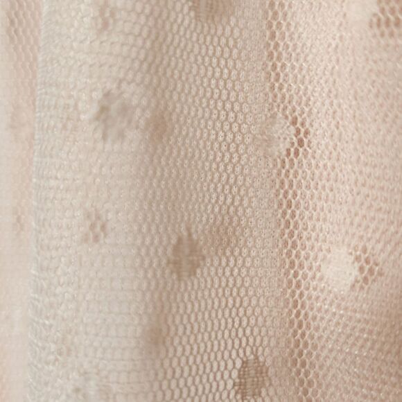Lane Bryant Top Baby Pink Tiered Tulle Lace Sheer Flowy Long Sleeve Stretch 22 - Picture 3 of 11